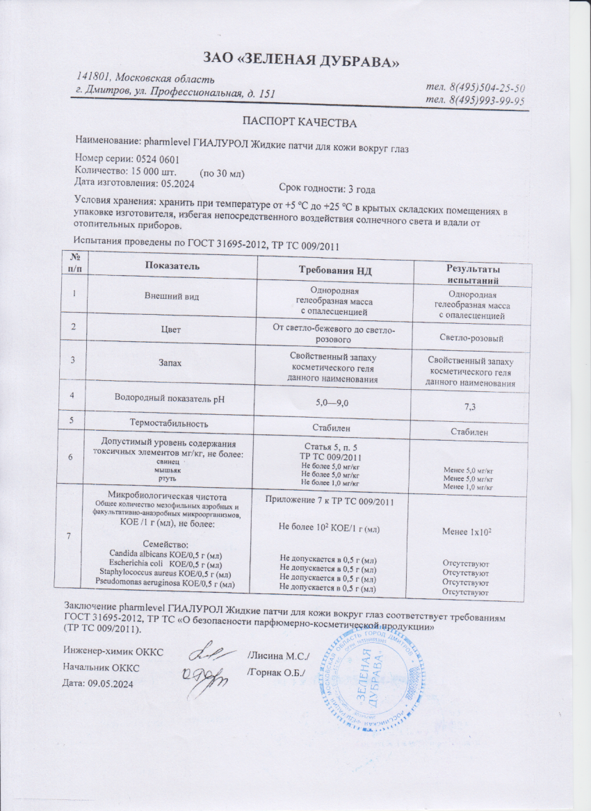 Паспорт №052024